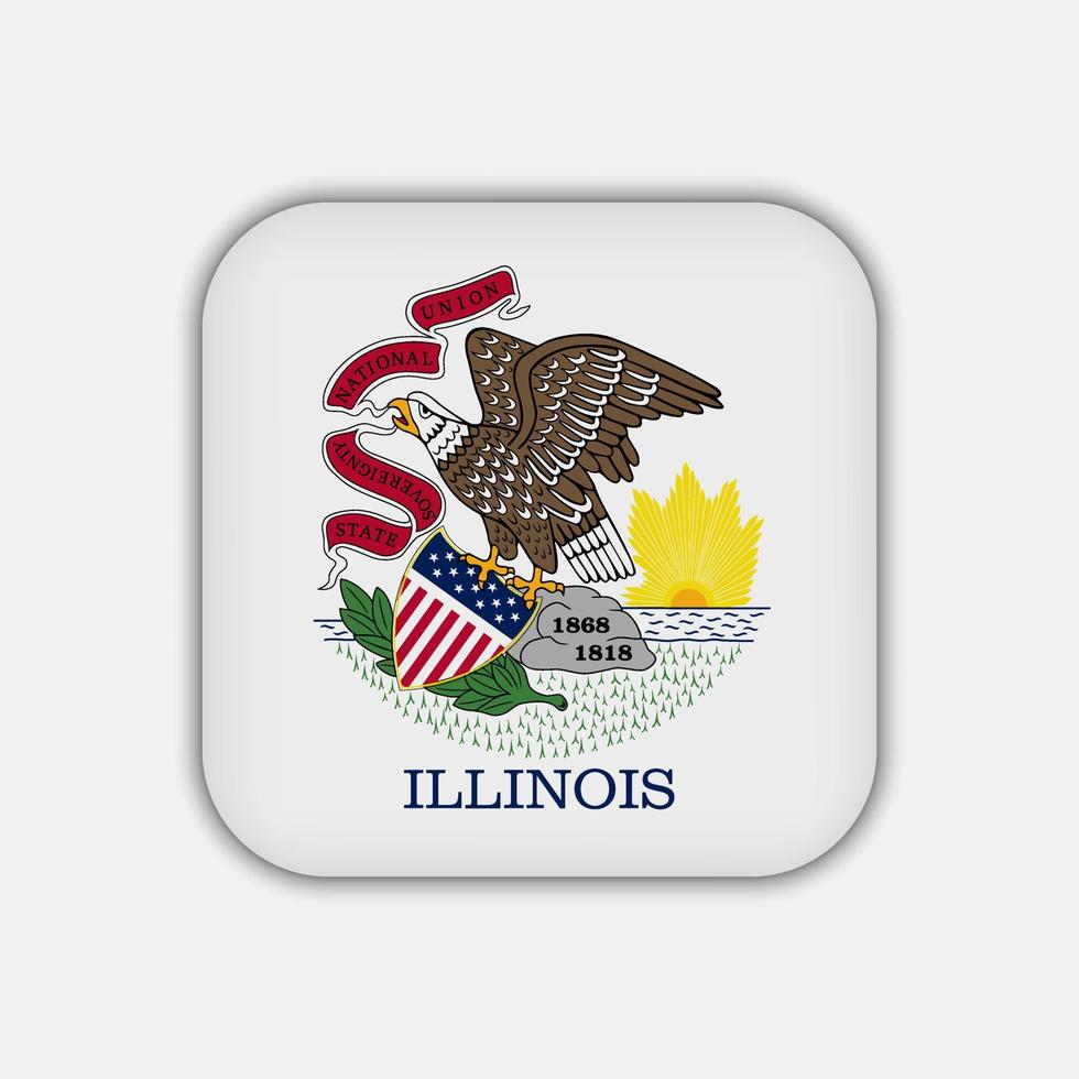 drapeau de l'état de l'illinois. illustration vectorielle. vecteur