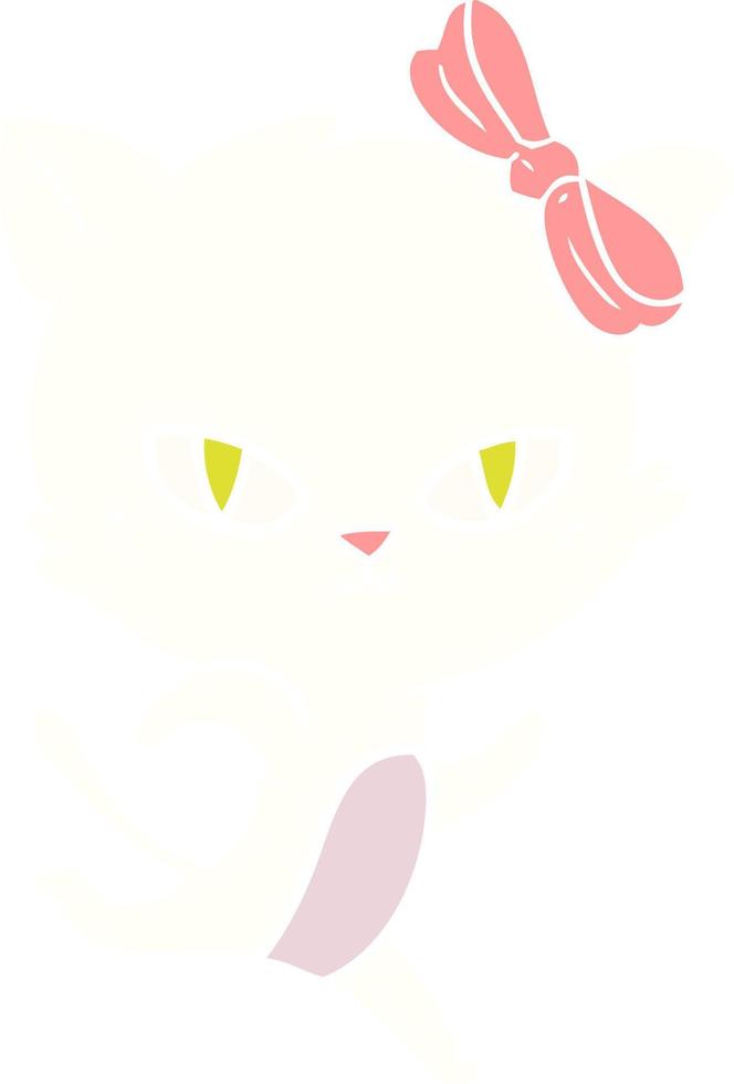 chat de dessin animé mignon style couleur plat vecteur