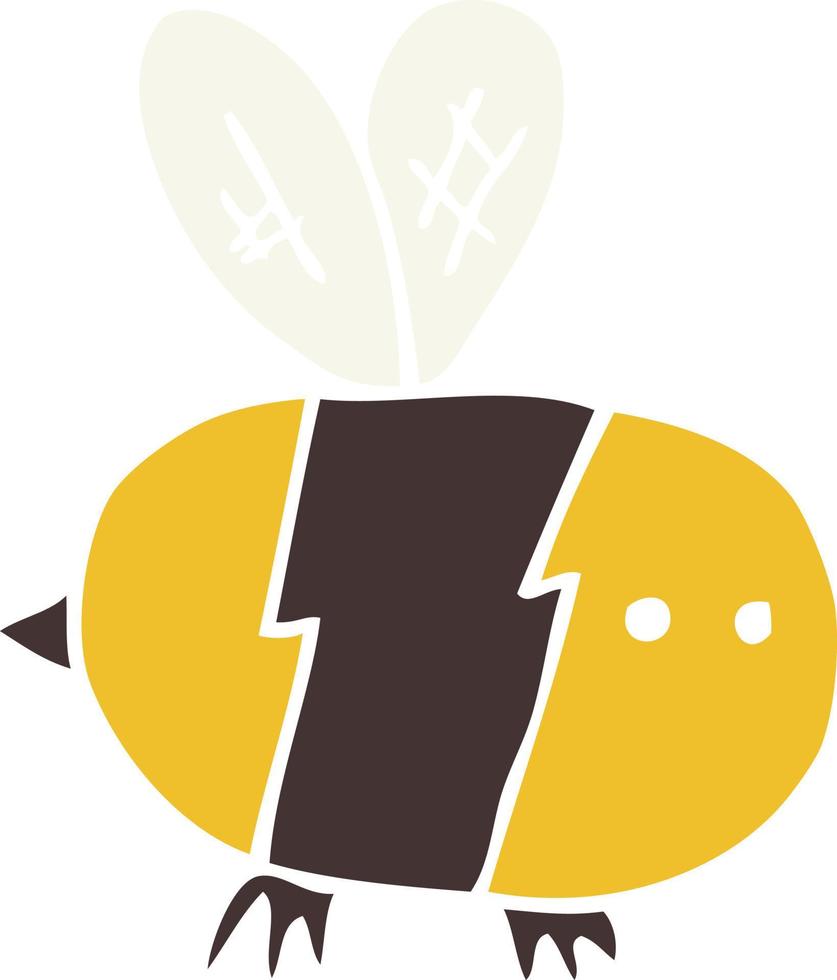 abeille de dessin animé de style plat couleur vecteur