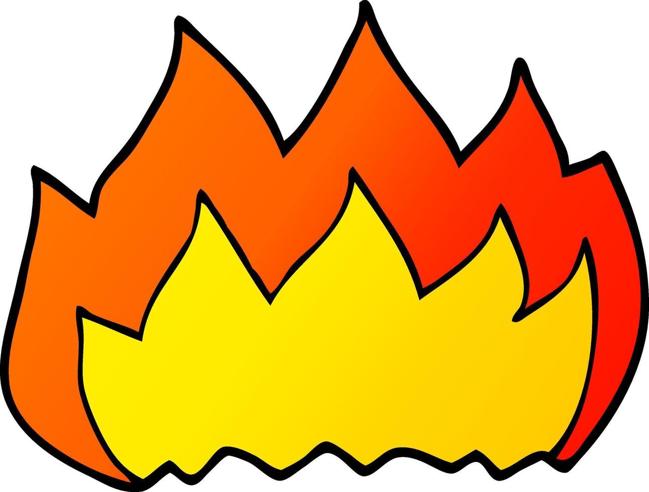dessin animé doodle flamme chaude vecteur