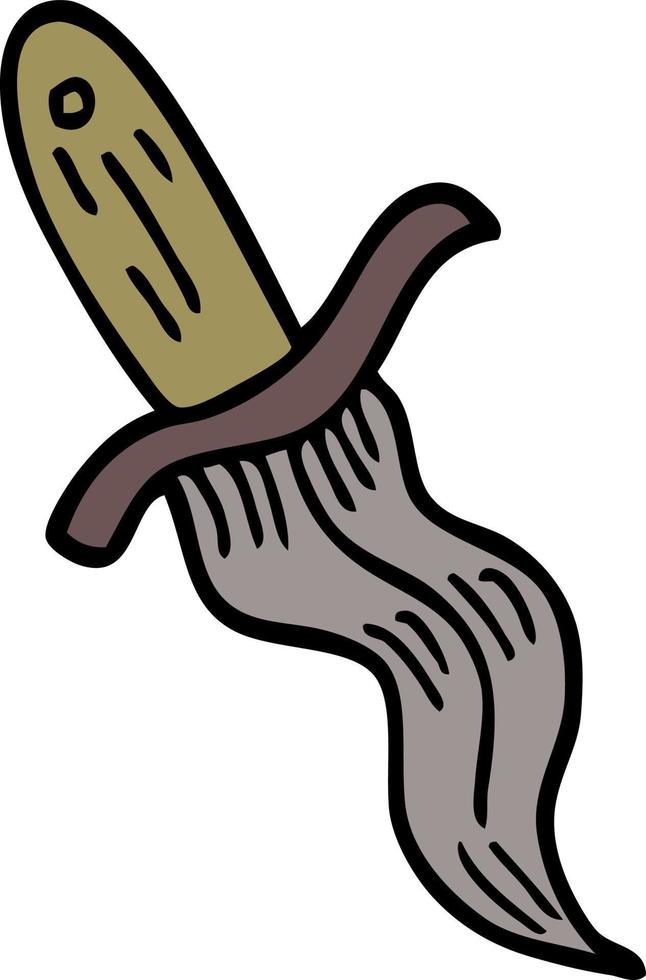 symbole de poignard de tatouage doodle dessin animé vecteur