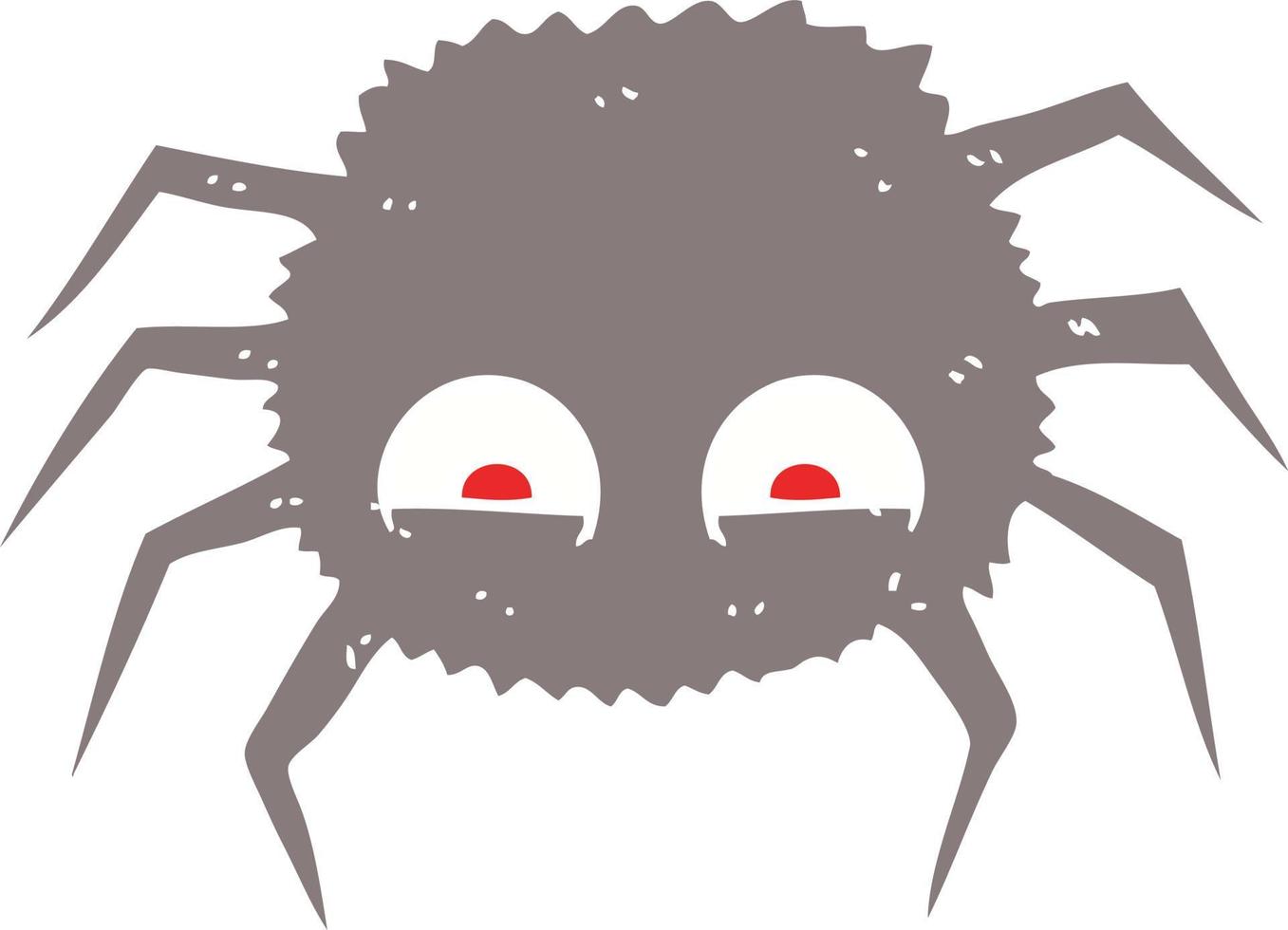 illustration en couleur plate d'une araignée de dessin animé vecteur