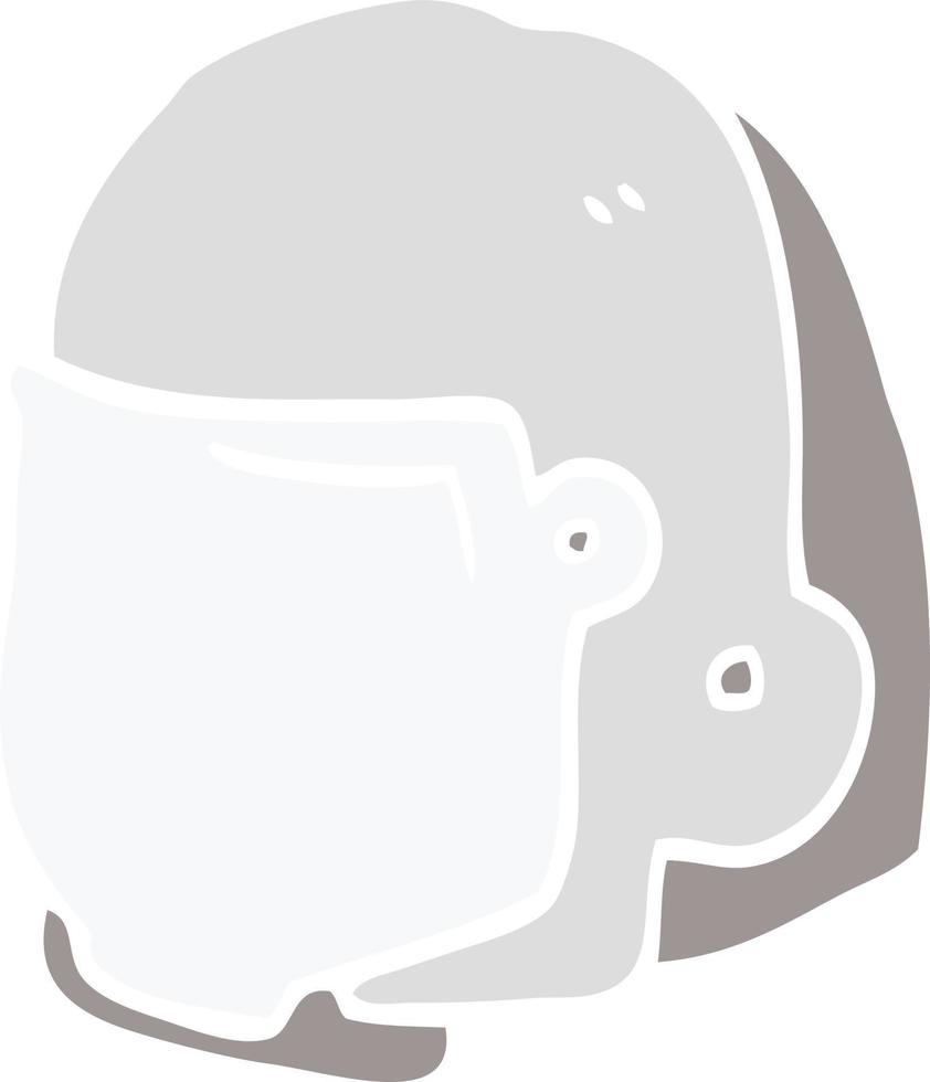 casque spatial de dessin animé de style plat couleur vecteur