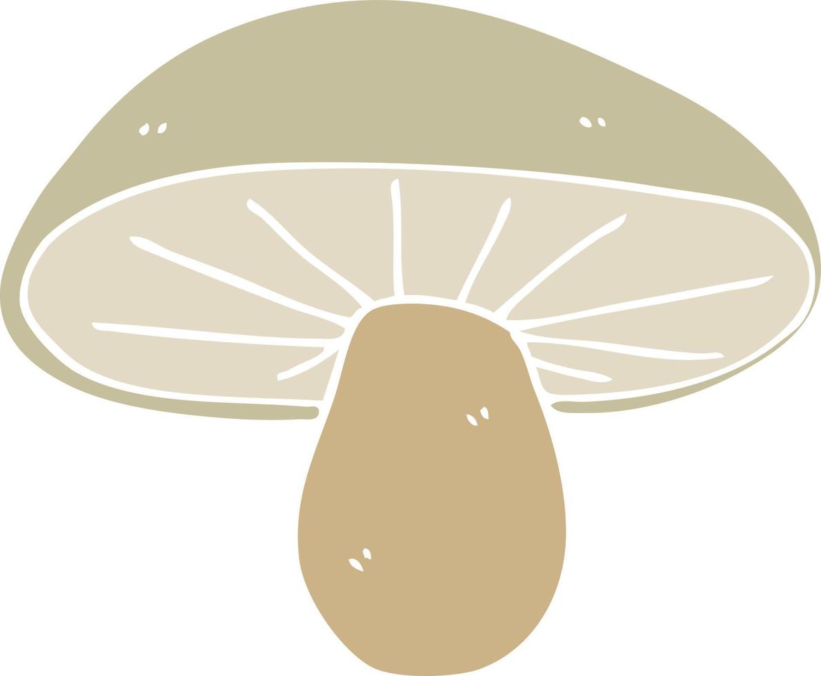 champignon de dessin animé de style plat couleur vecteur