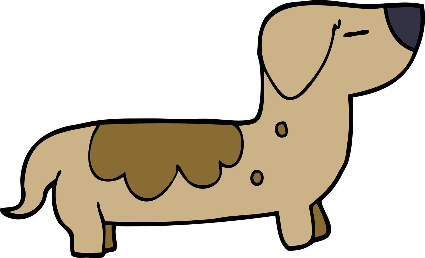 chien de saucisse de doodle de dessin animé vecteur