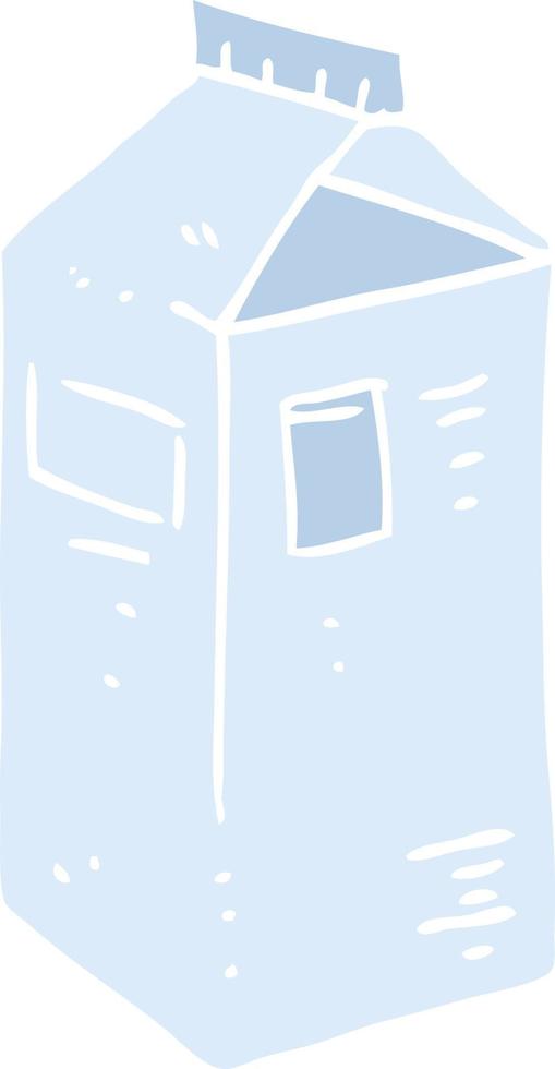 illustration en couleur plate d'un carton de lait de dessin animé vecteur