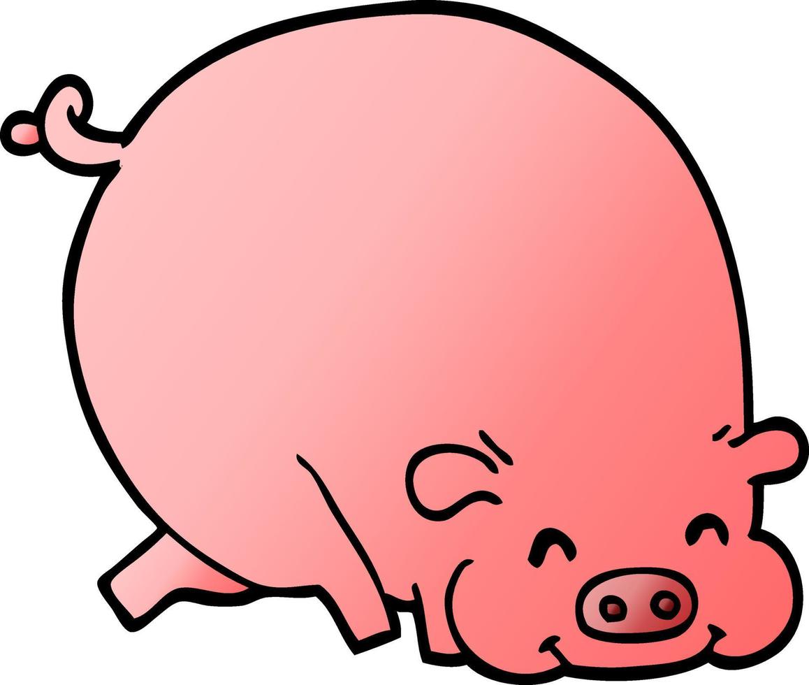 dessin animé doodle gros cochon vecteur