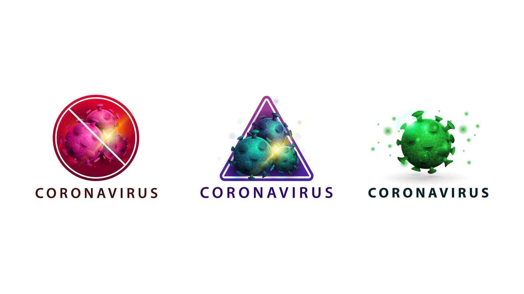 icônes de coronavirus isolés sur blanc vecteur