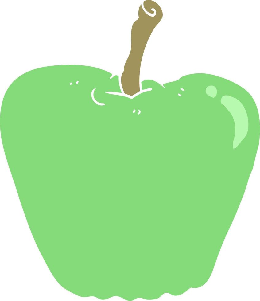 illustration en couleur plate d'une pomme souriante de dessin animé vecteur