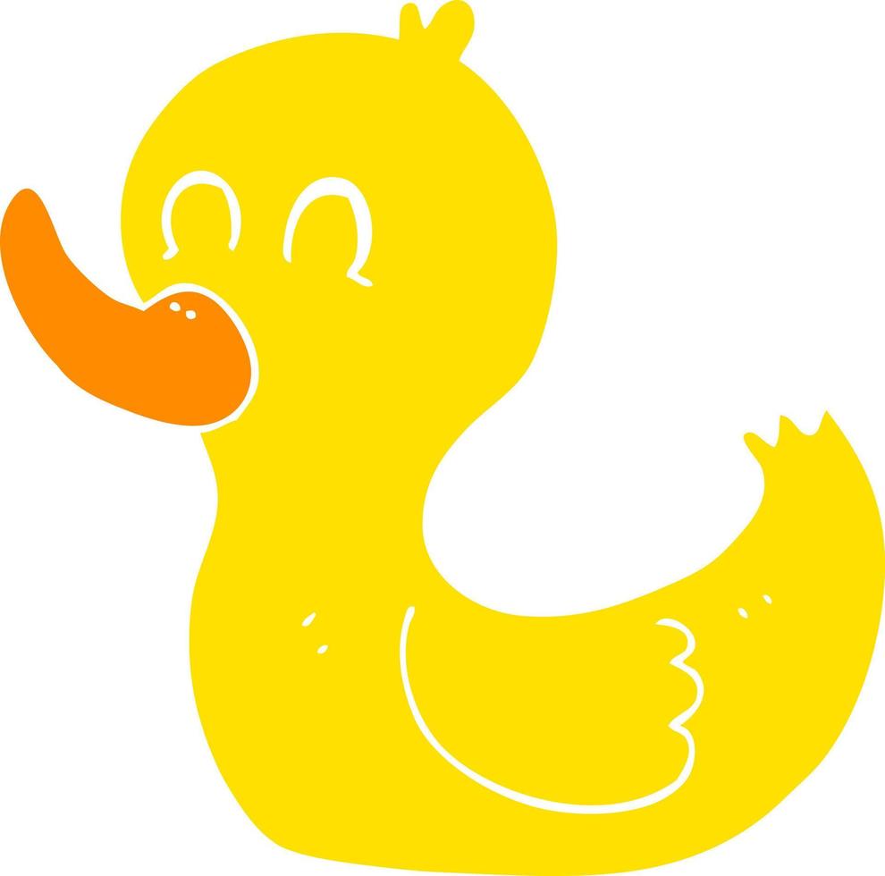illustration en couleur plate d'un canard mignon de dessin animé vecteur