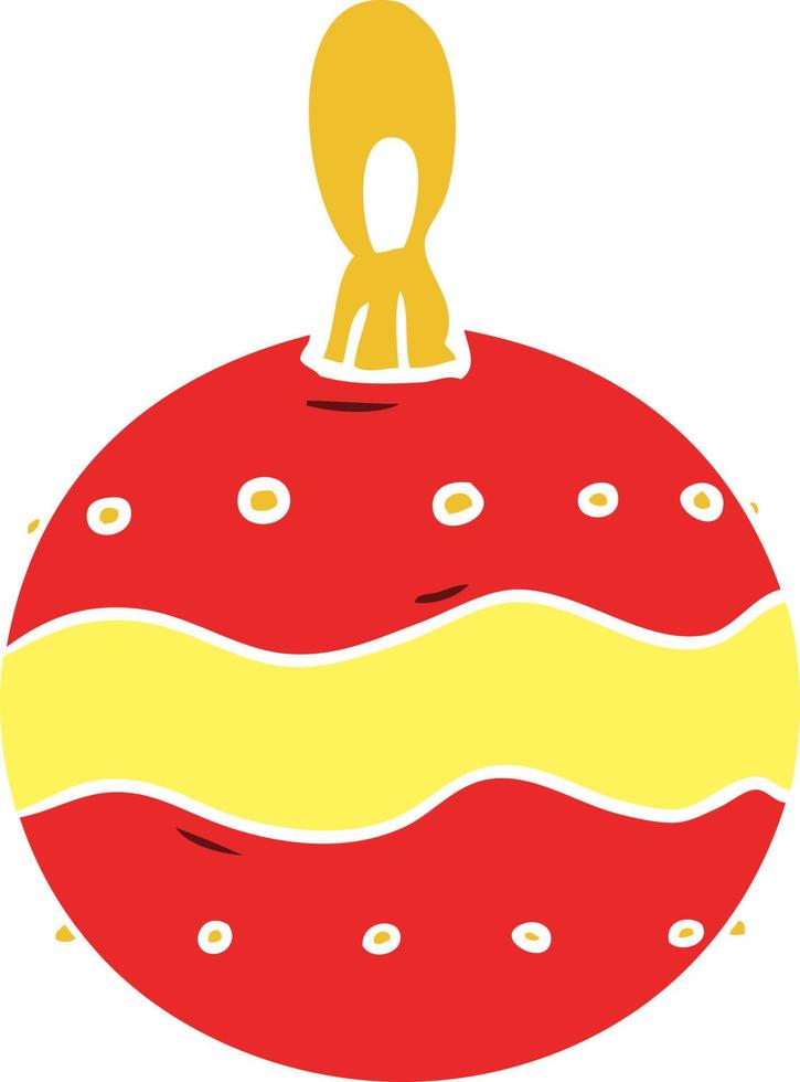 décoration de boule de noël dessin animé style couleur plat vecteur