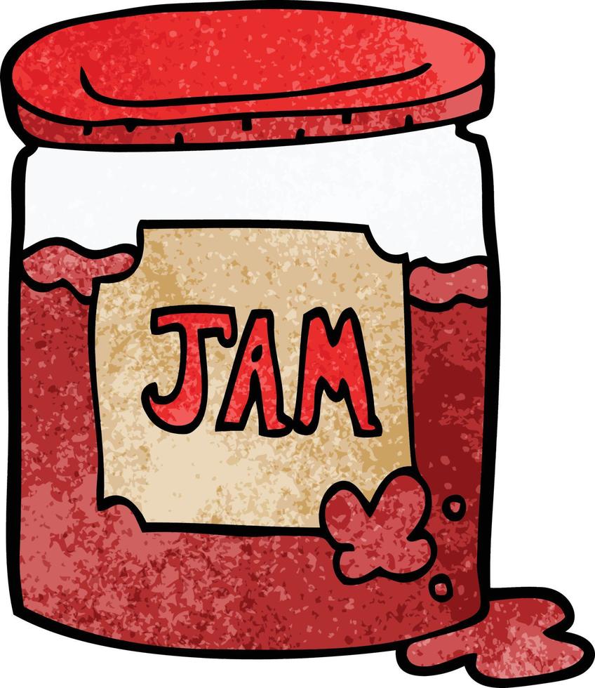 pot de confiture de doodle de dessin animé vecteur