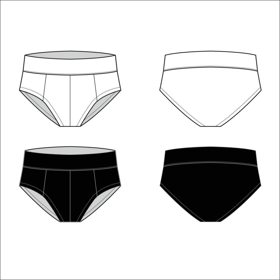 croquis de jockstrap pour hommes et couleur noire vecteur