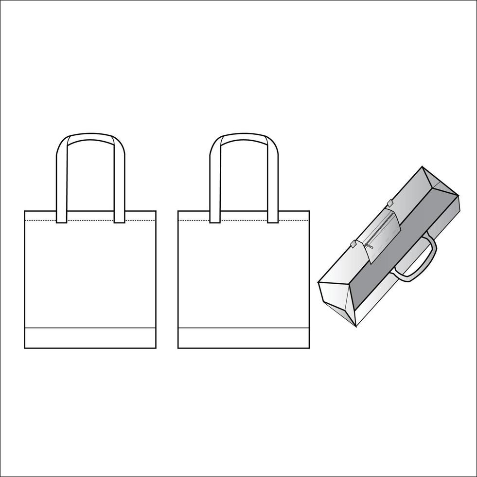 croquis de sac à provisions à l'intérieur de la poche vecteur