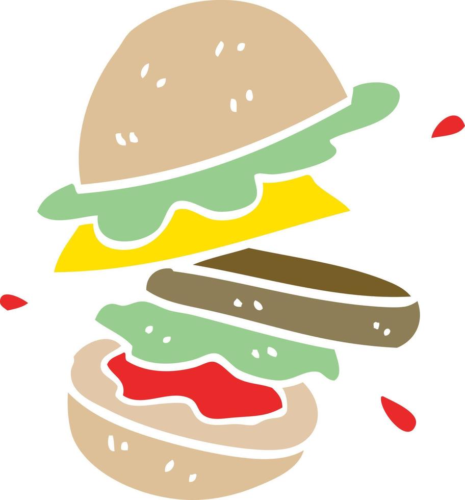 dessin animé doodle hamburger vecteur