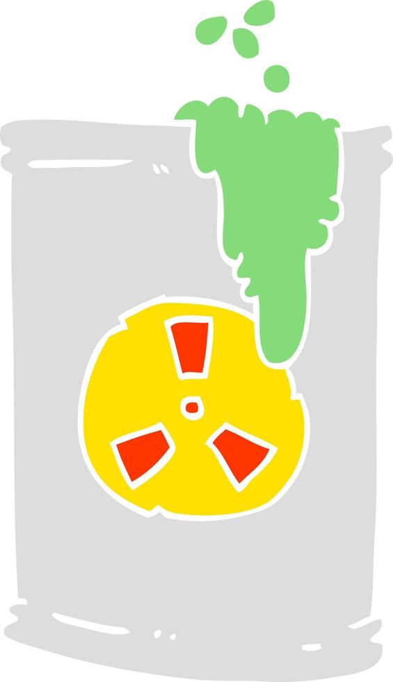 illustration en couleur plate d'un dessin animé de déchets radioactifs vecteur