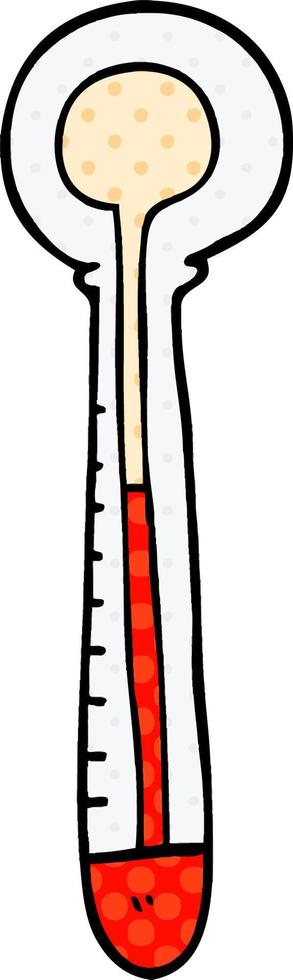thermomètre chaud doodle dessin animé vecteur