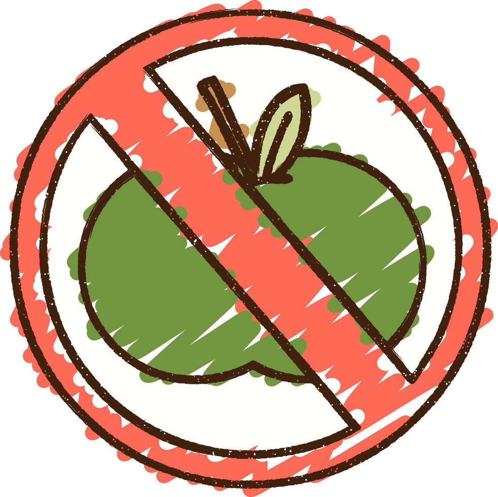 dessin à la craie sur l'interdiction des fruits vecteur