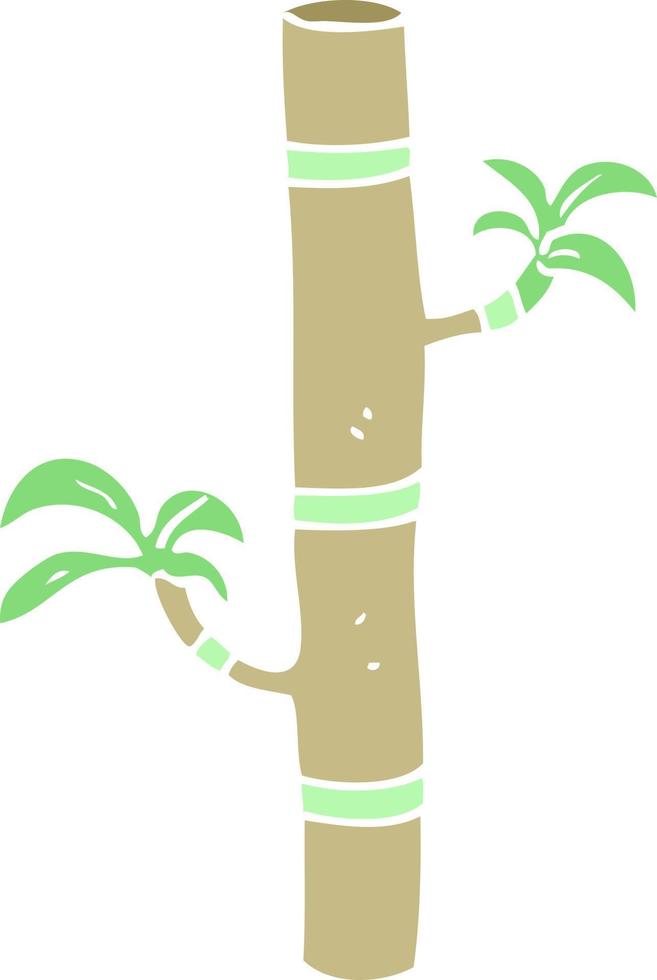 illustration en couleur plate d'un bambou de dessin animé vecteur
