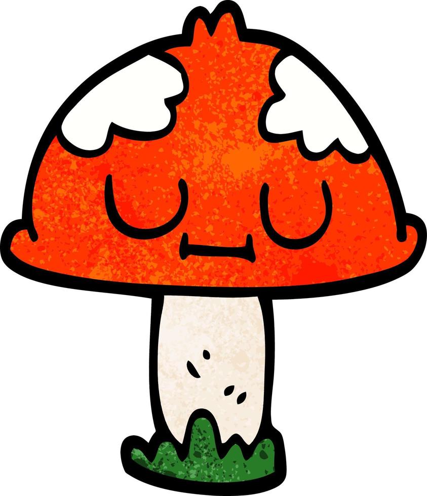 champignon vénéneux doodle dessin animé vecteur