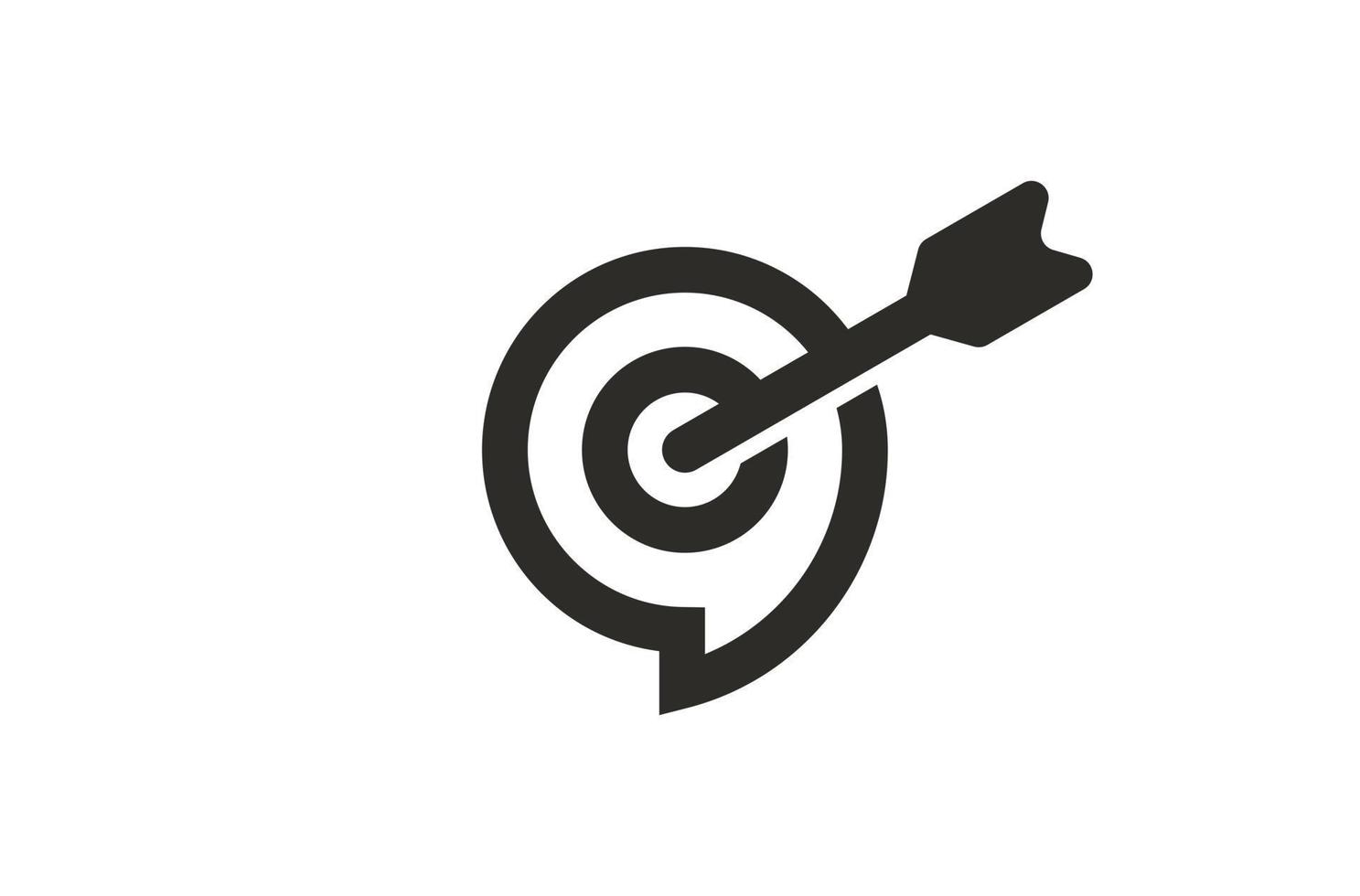 chat bulle bullseye et modèle de conception de logo flèche vecteur