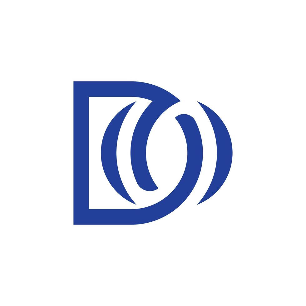 modèle de conception de logo simple lettre d et o sur fond blanc vecteur