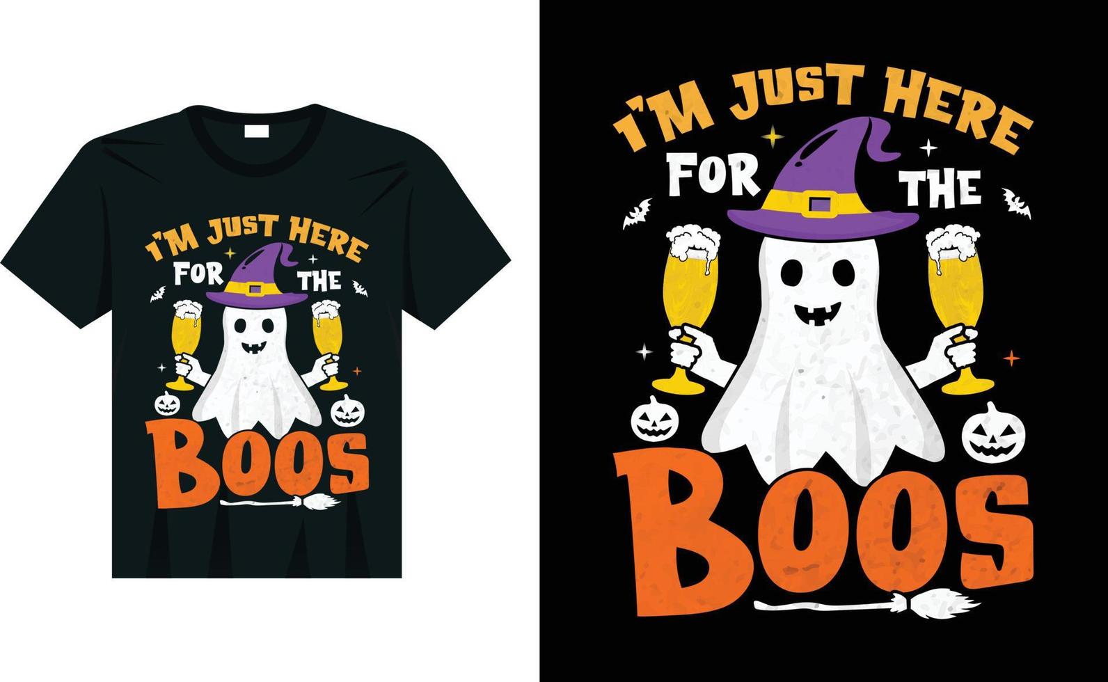 je suis juste là pour la conception de t-shirt drôle de costume d'halloween vecteur