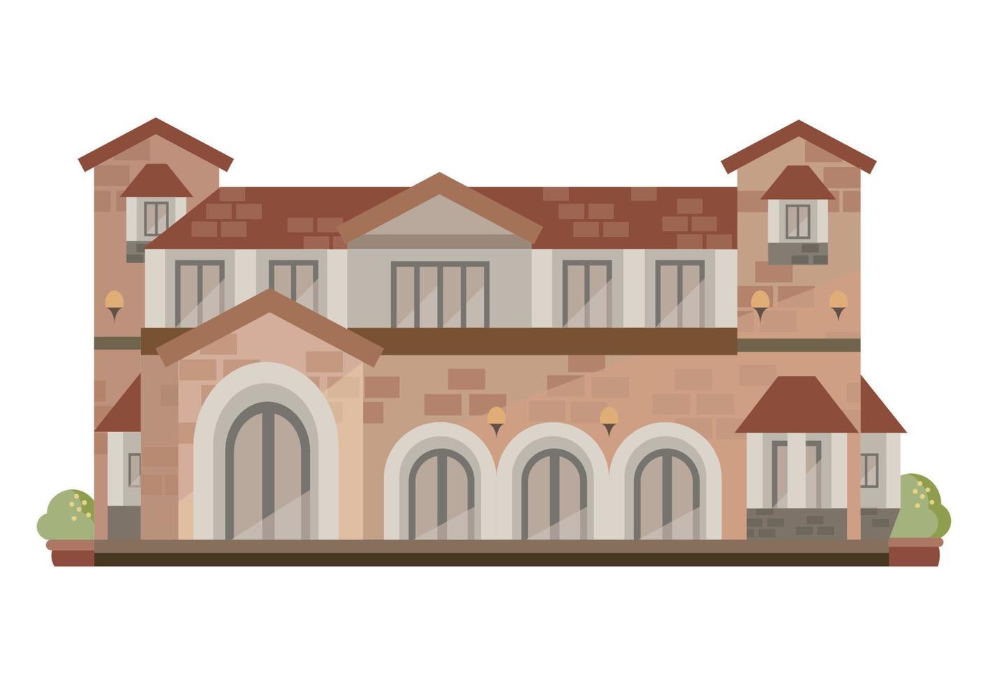 illustration plate de vecteur de maison de villa