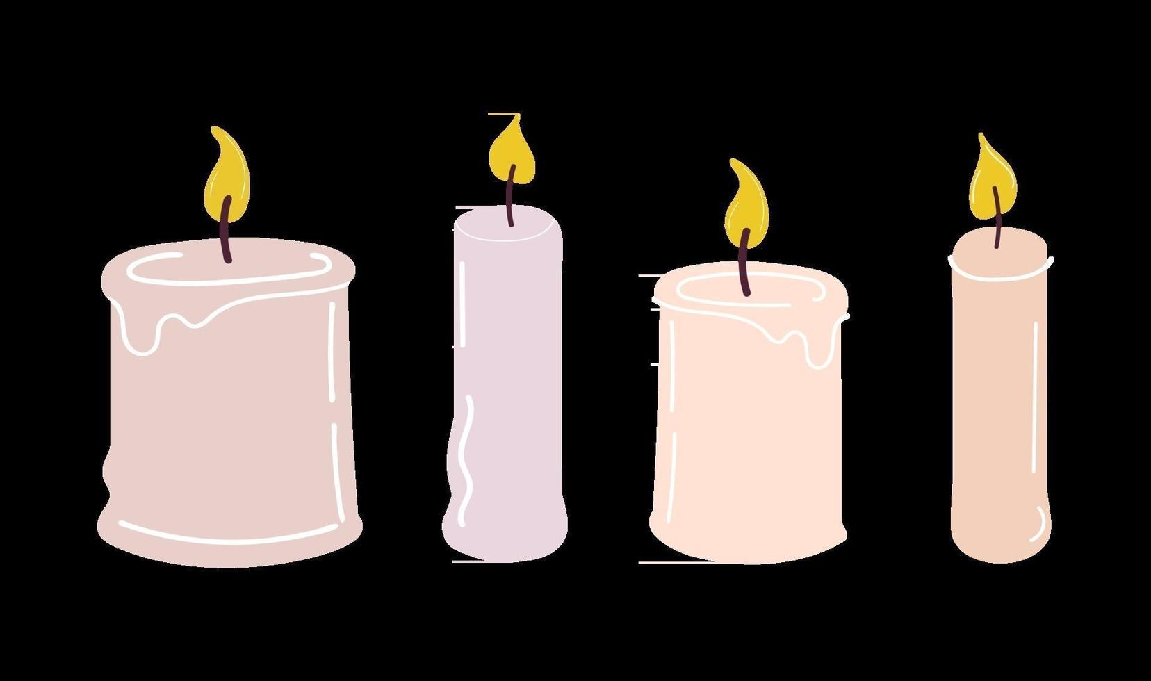 jeu de bougies de noël vecteur