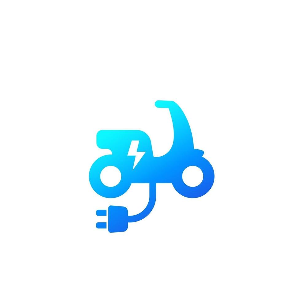 icône de scooter électrique sur blanc, dessin vectoriel
