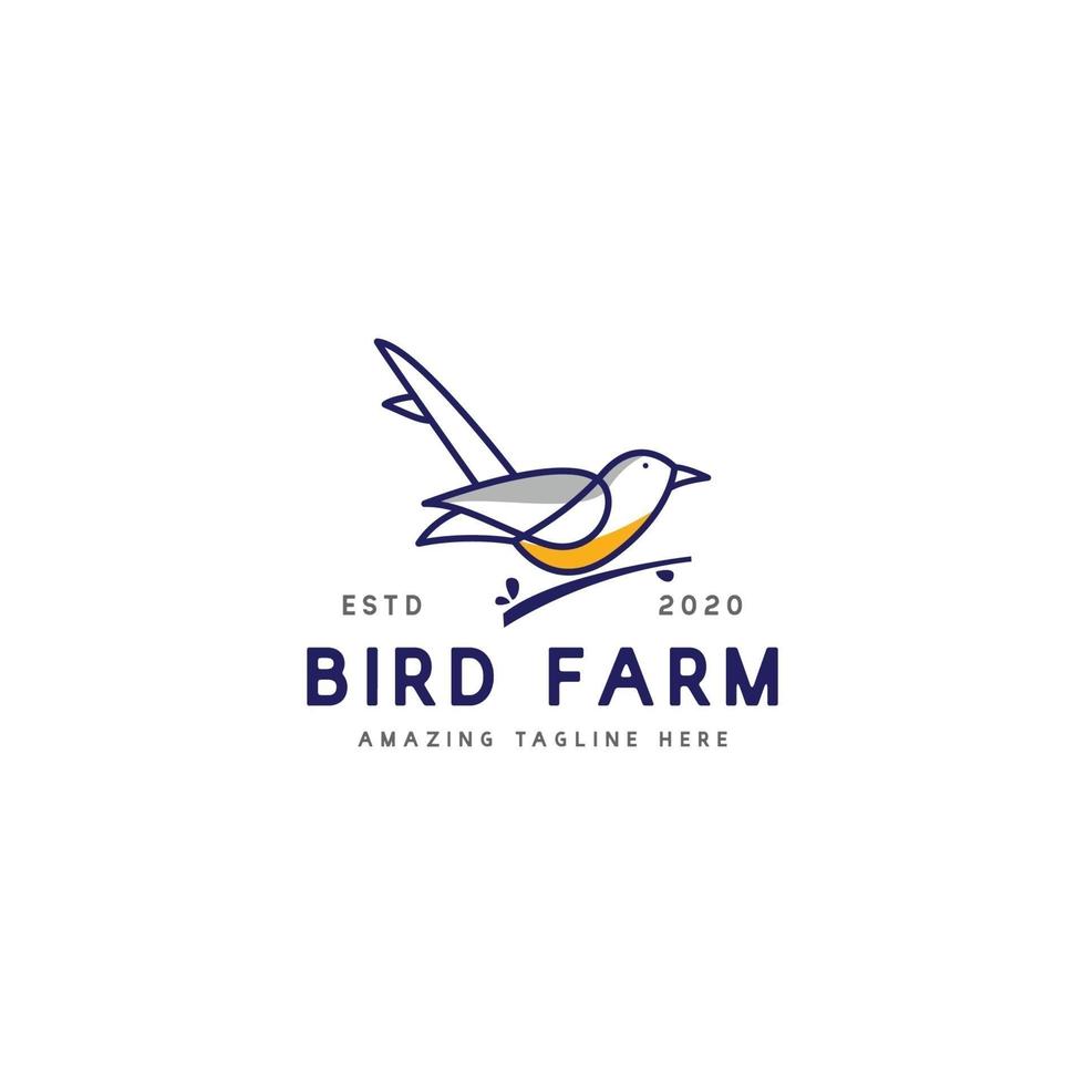 concept de conception de logo de ferme d'oiseaux vecteur