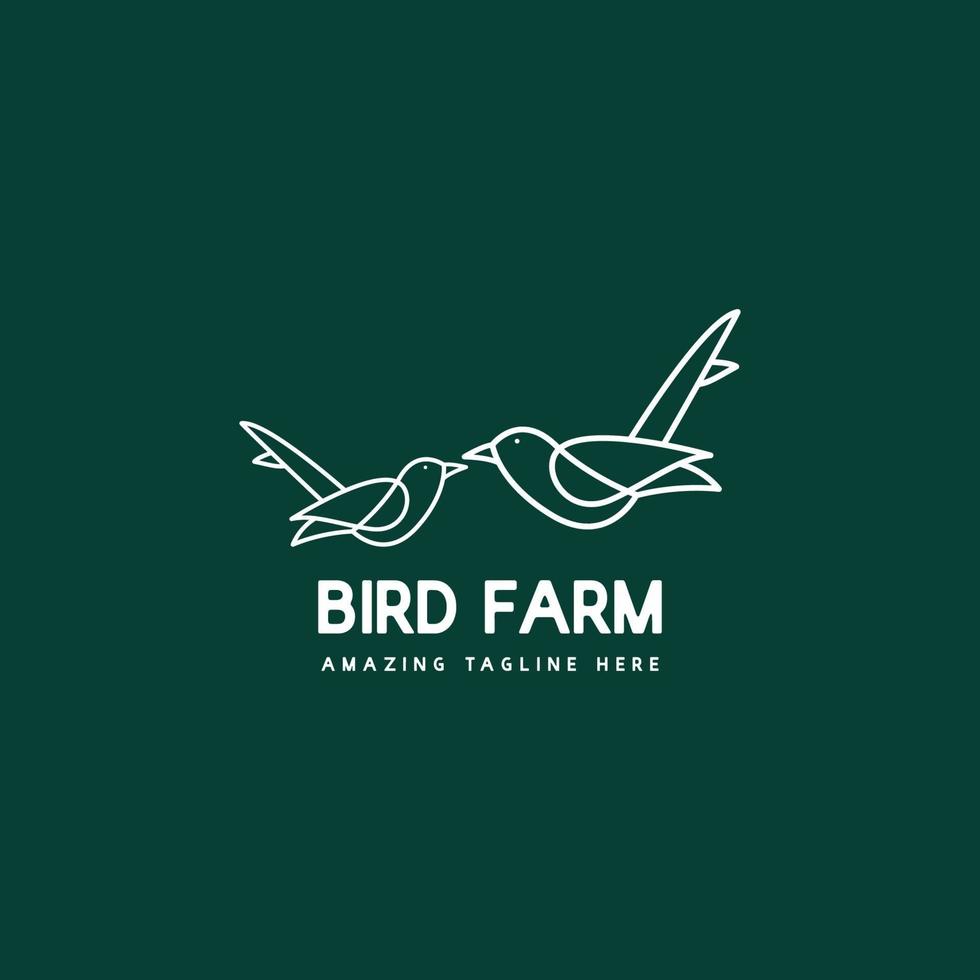 concept de conception de logo de ferme d'oiseaux vecteur