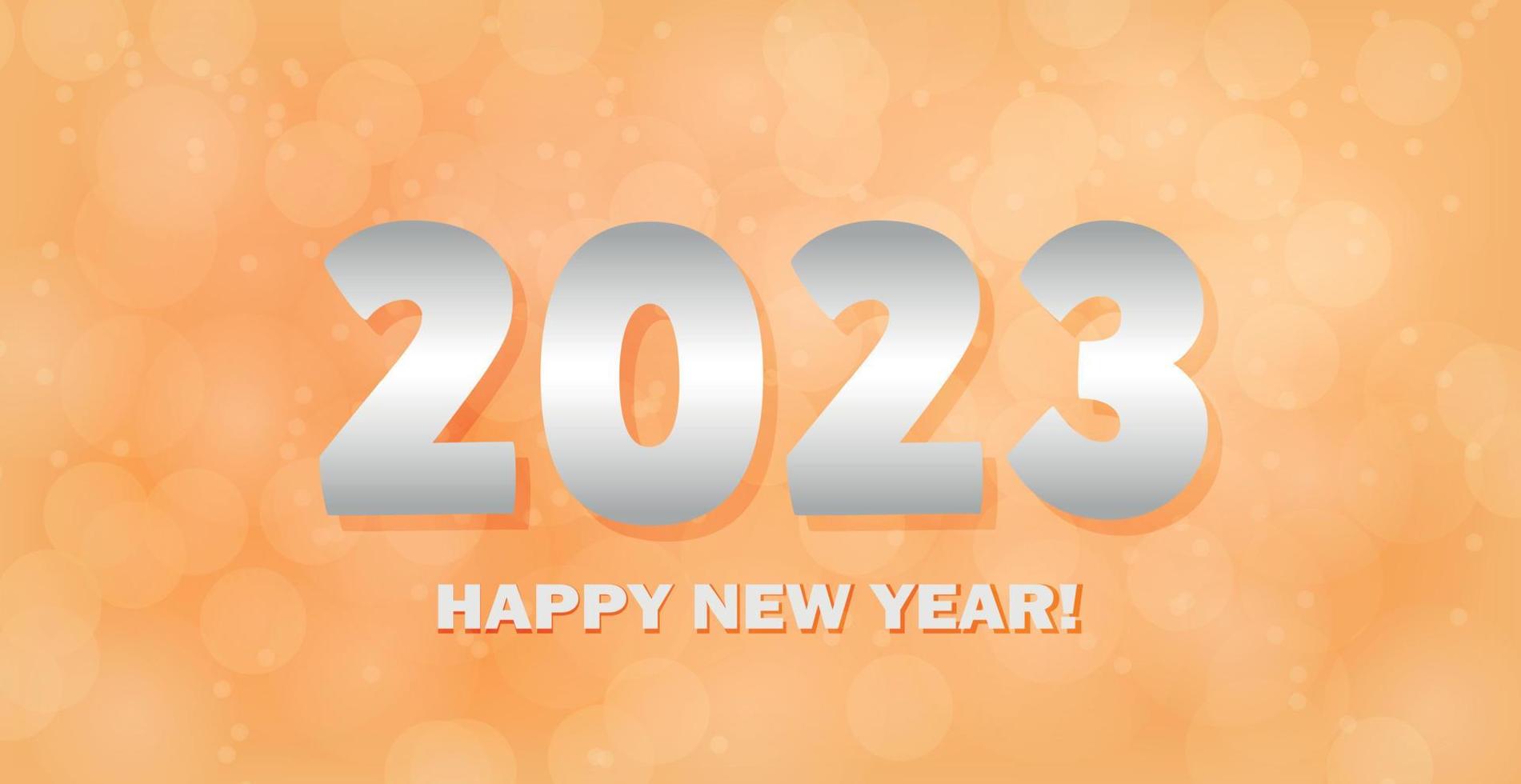joyeux noël et bonne année 2023, carte postale d'arrière-plan bokeh lumineux, modèle web - vecteur