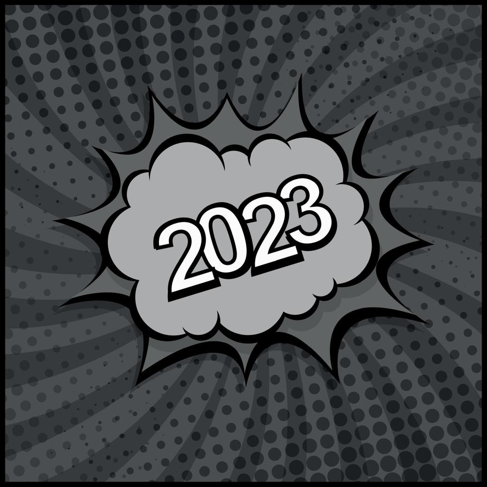 modèle web coloré zoom comique nouvel an 2023 - vecteur