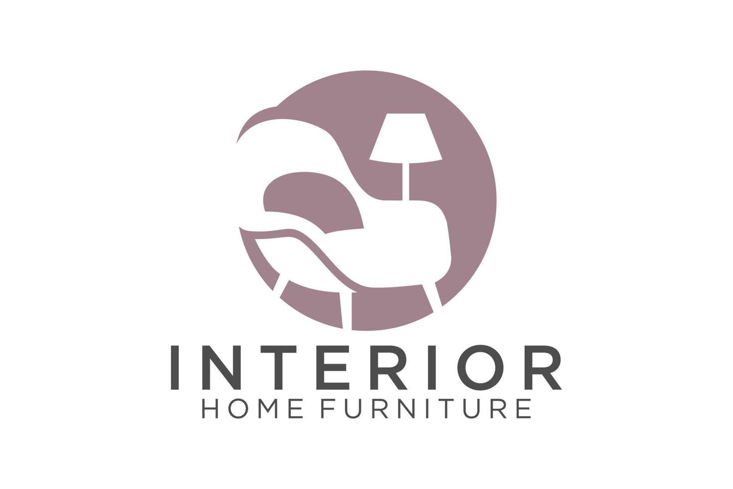 conception de logo de canapé moderne minimaliste, pour les magasins, les chaises, les meubles, les intérieurs de maison vecteur