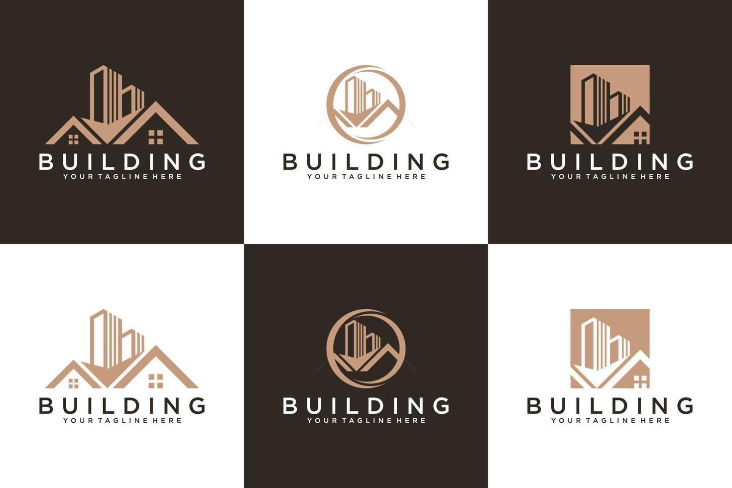 collection d'inspiration de conception de logo de bâtiment, pour l'immobilier vecteur