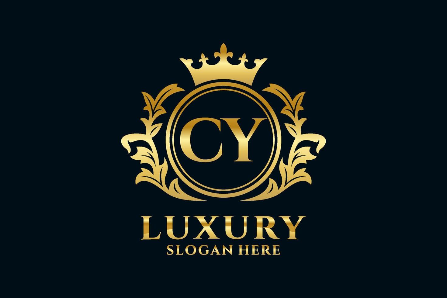 modèle de logo de luxe royal de lettre cy initiale dans l'art vectoriel pour des projets de marque luxueux et d'autres illustrations vectorielles.