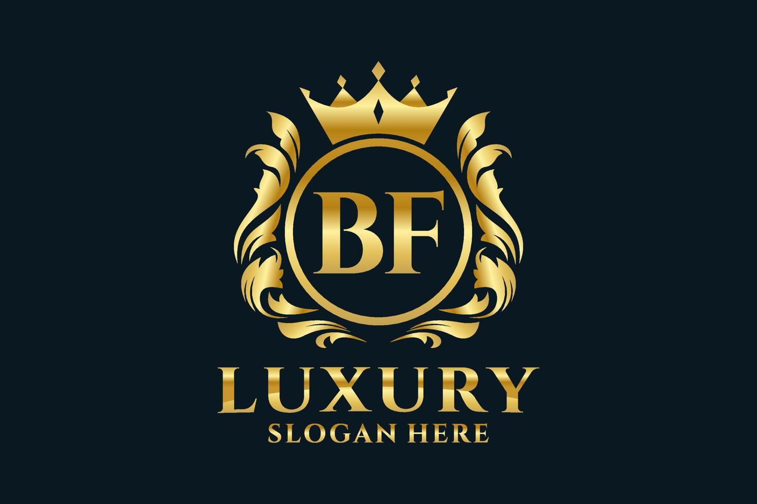 modèle initial de logo de luxe royal de lettre bf dans l'art vectoriel pour des projets de marque luxueux et d'autres illustrations vectorielles.