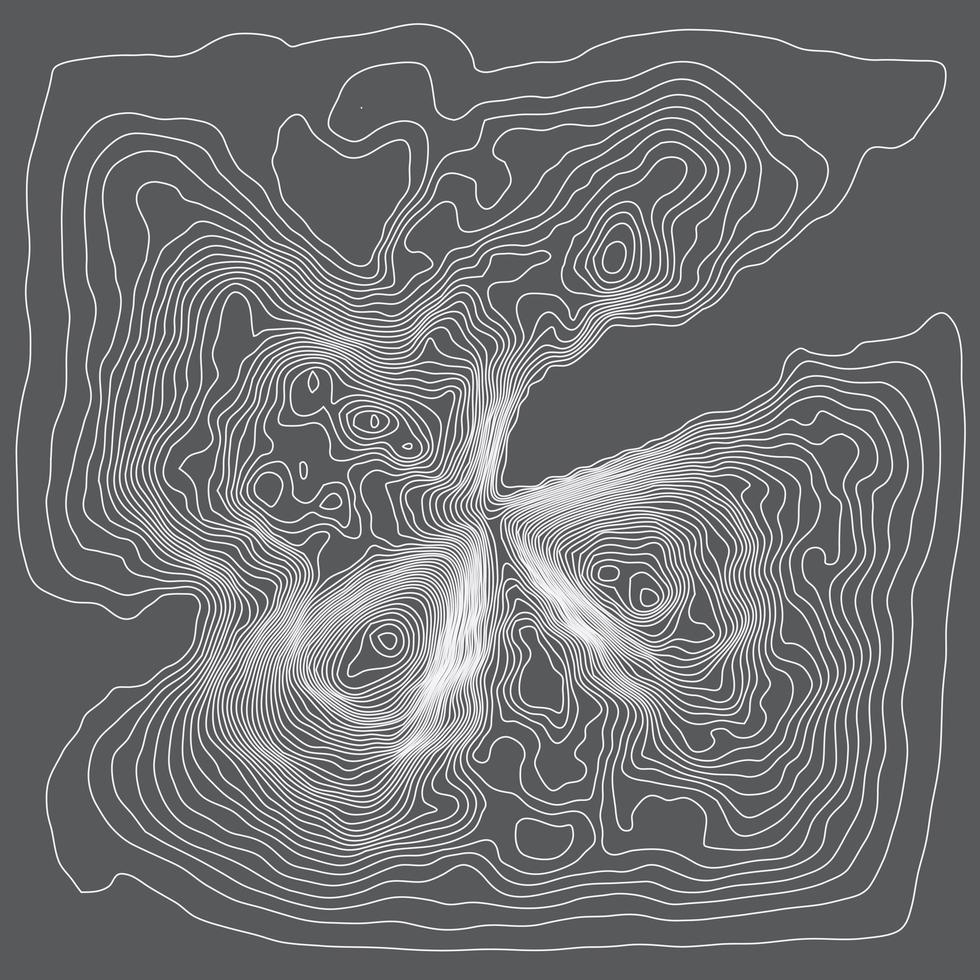 conception détaillée de la carte topographique vecteur