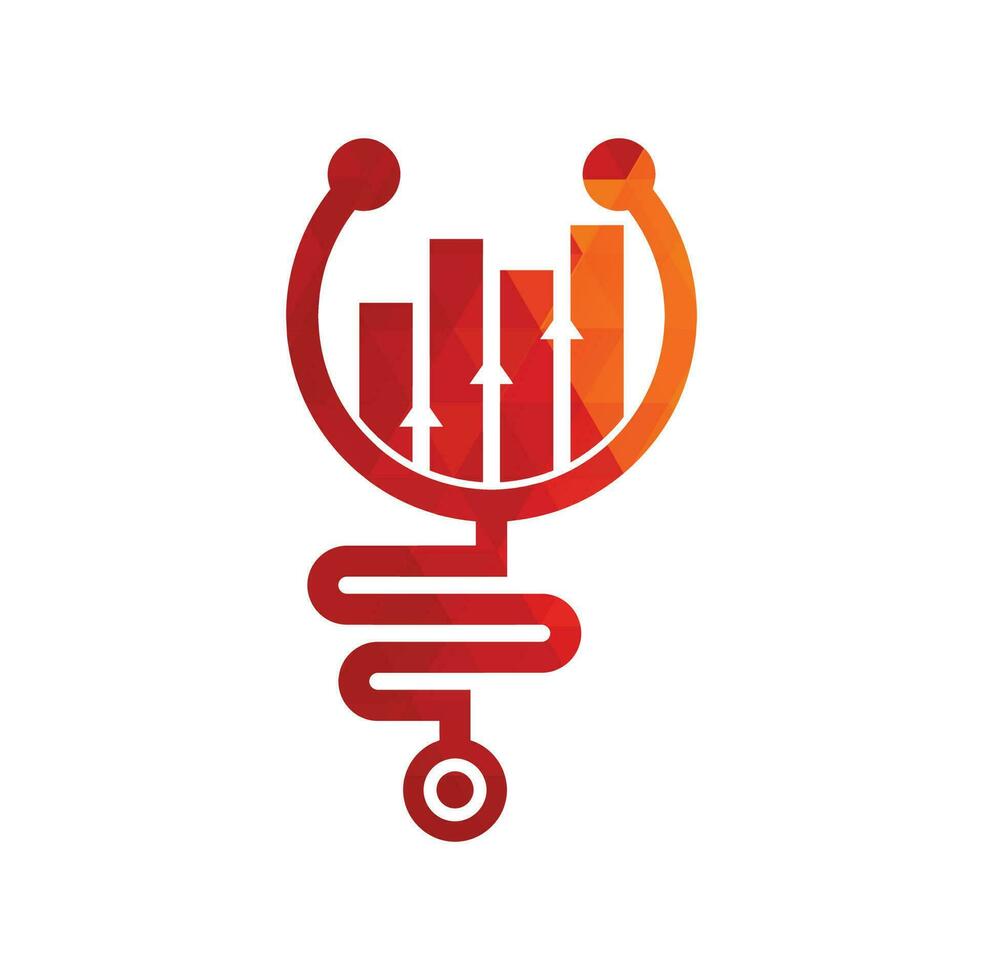 stéthoscope finance logo design icône vecteur. logo comptable infirmière. modèle de conception de logo de pharmacie médicale. vecteur