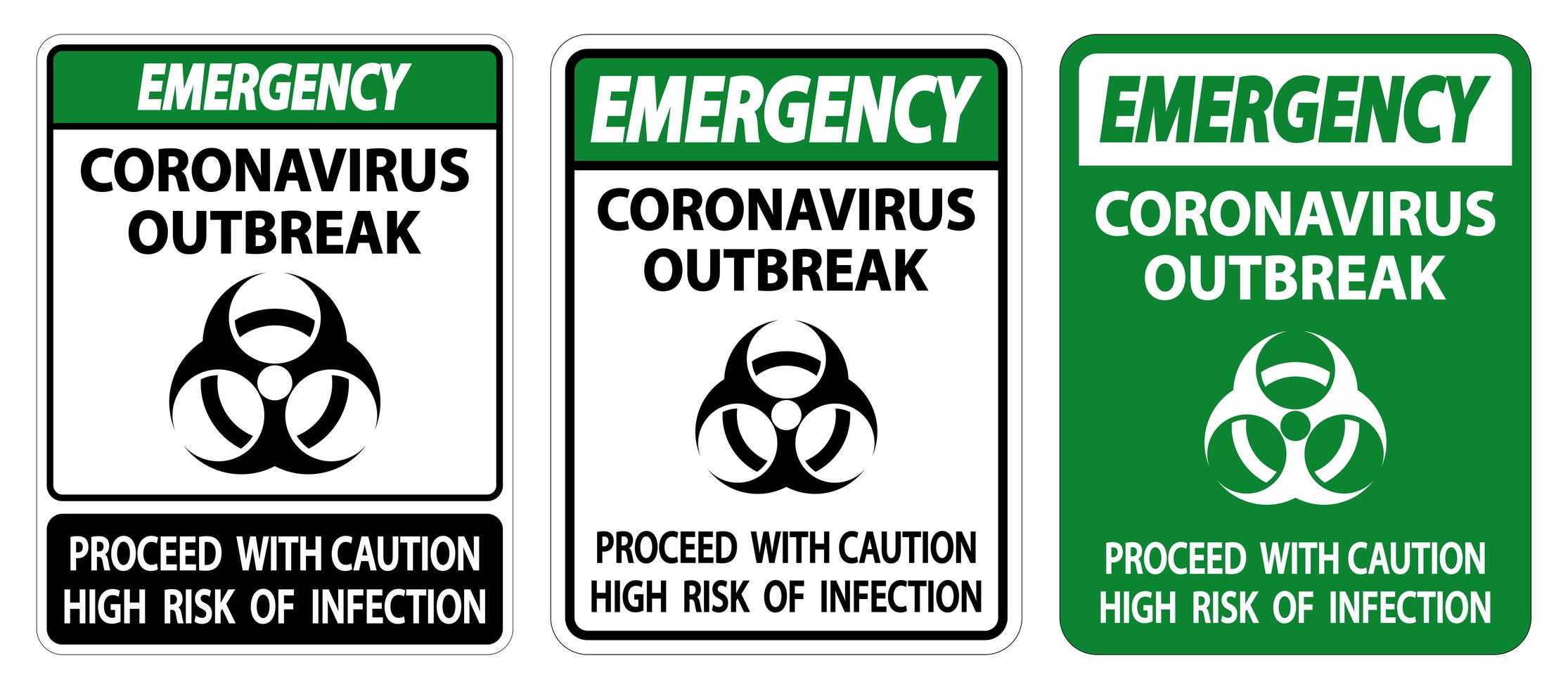 ensemble de signes d'épidémie de coronavirus vecteur