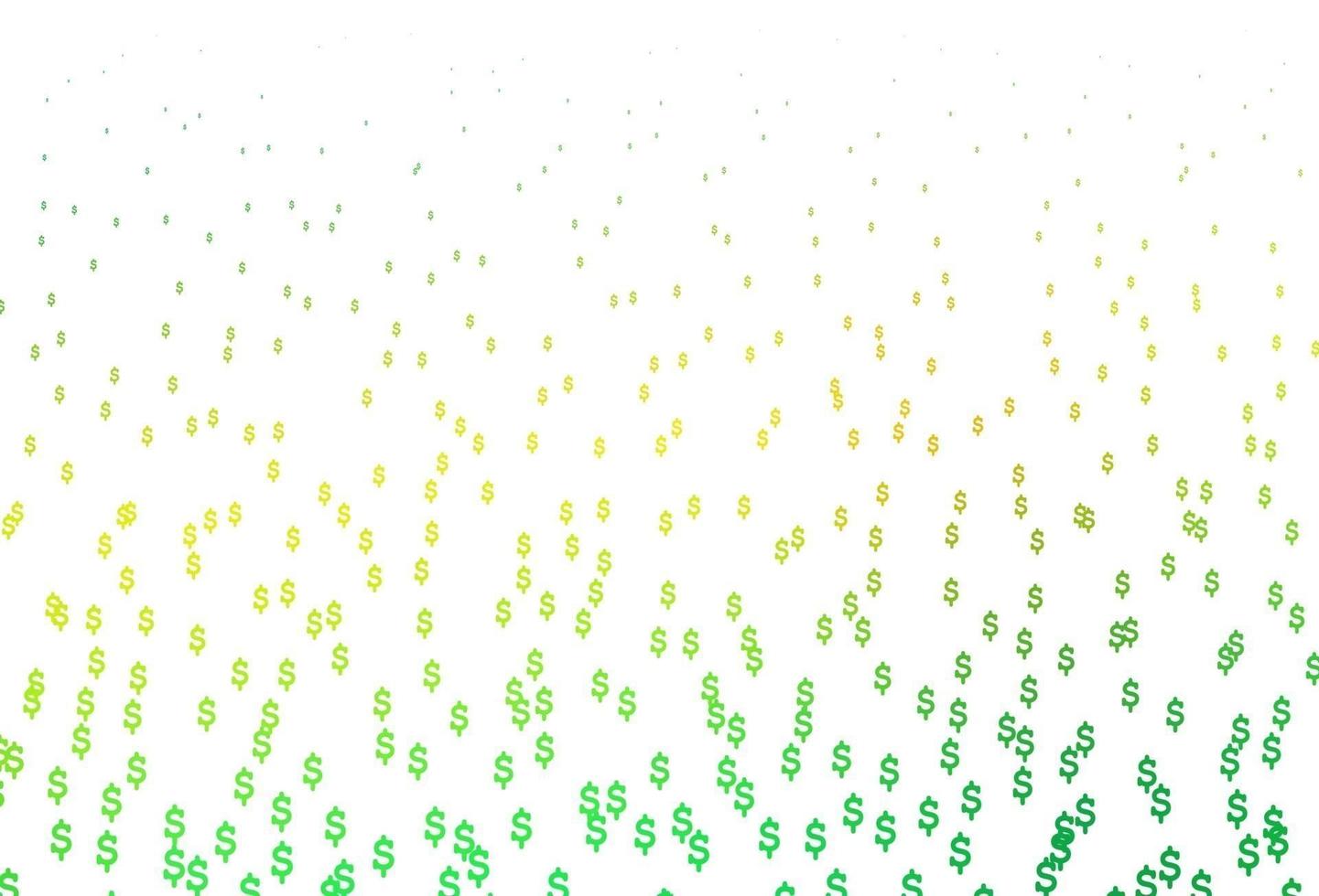 texture vectorielle vert clair, jaune avec symboles financiers. vecteur