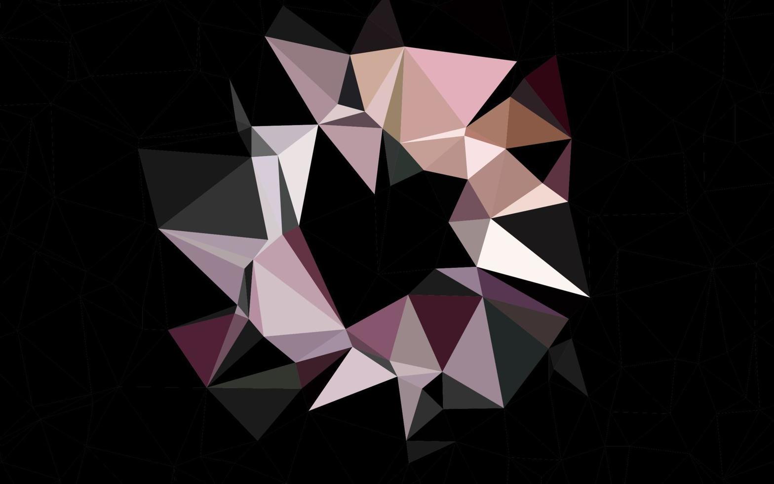 couverture de mosaïque de triangle de vecteur noir foncé.