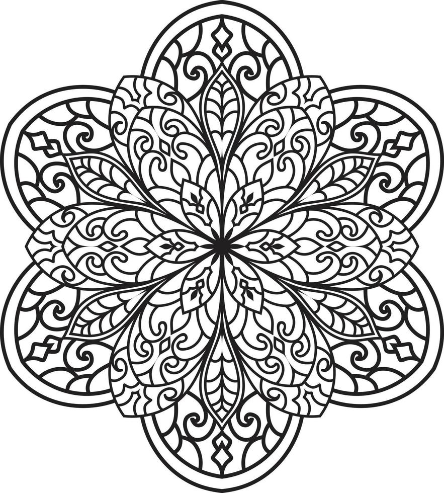 vecteur de mandala de contour