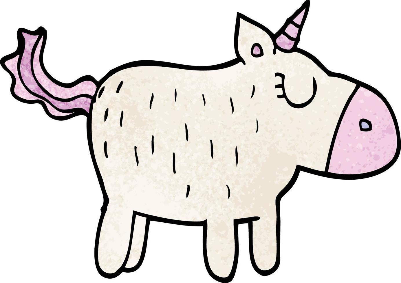 dessin animé doodle licorne mignonne vecteur