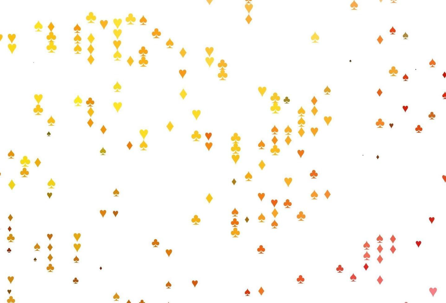 couverture vectorielle jaune clair et orange avec des symboles de pari. vecteur