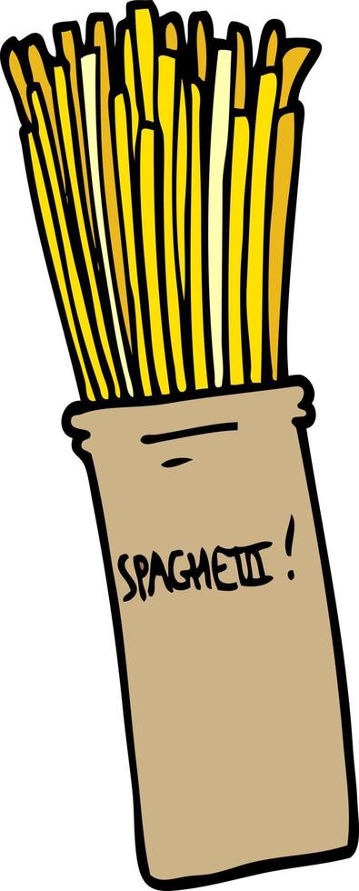 dessin animé doodle pot de spaghetti vecteur