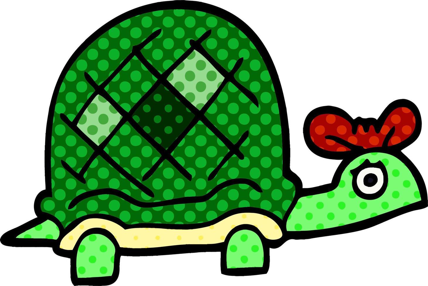 dessin animé doodle tortue drôle vecteur