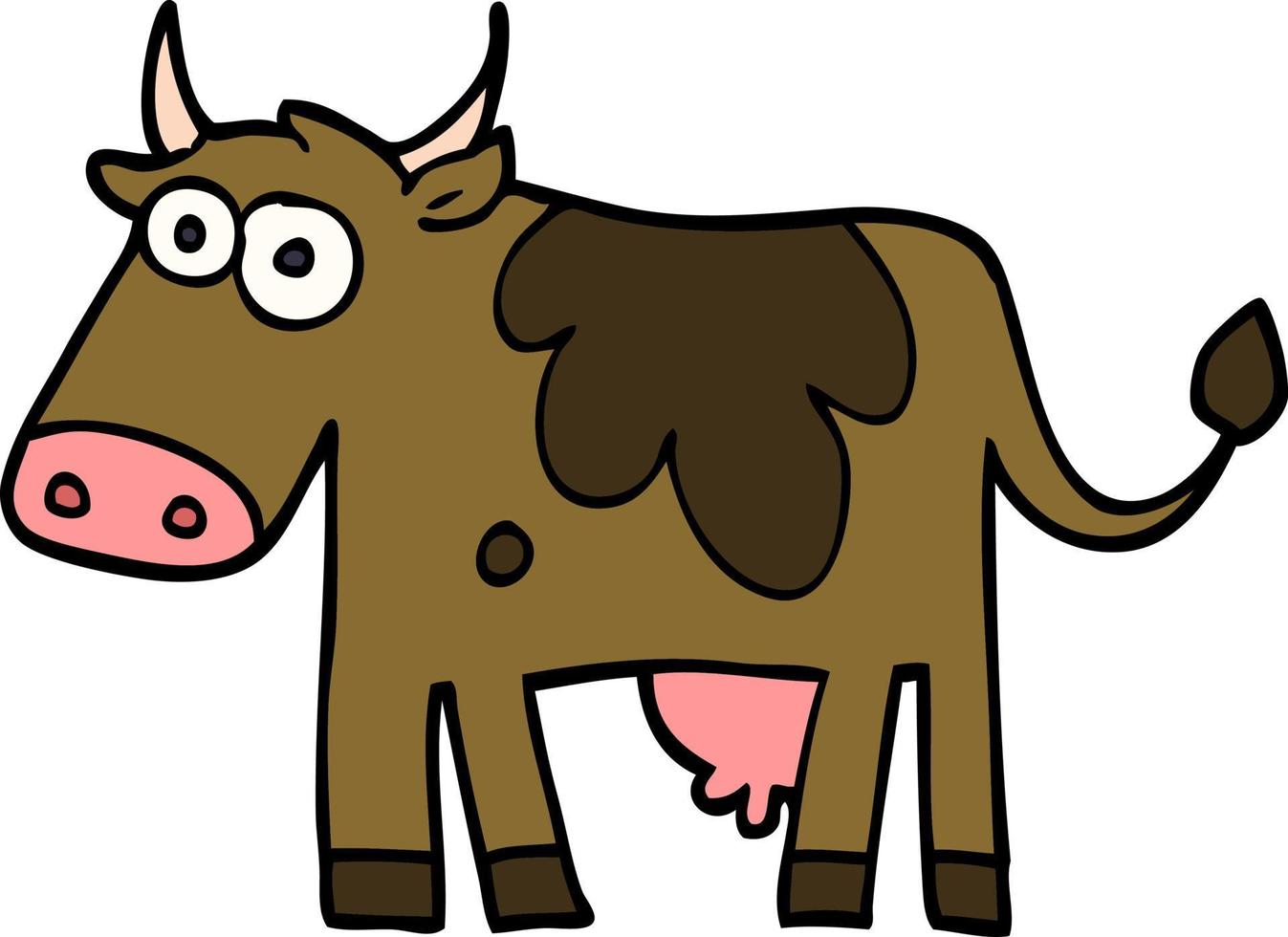 dessin animé doodle ferme vache vecteur