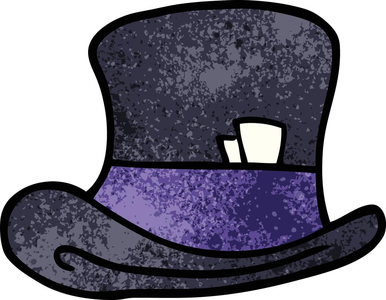 chapeau haut de forme doodle dessin animé vecteur